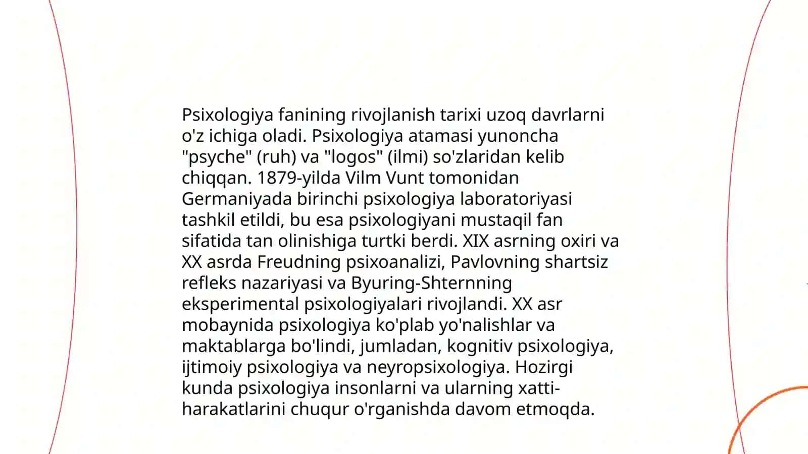Psixologiya fanining predmeti, rivojlanish tarixi va sohalari 4