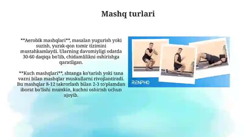 Jismoniy faoliyat mashqlari 4
