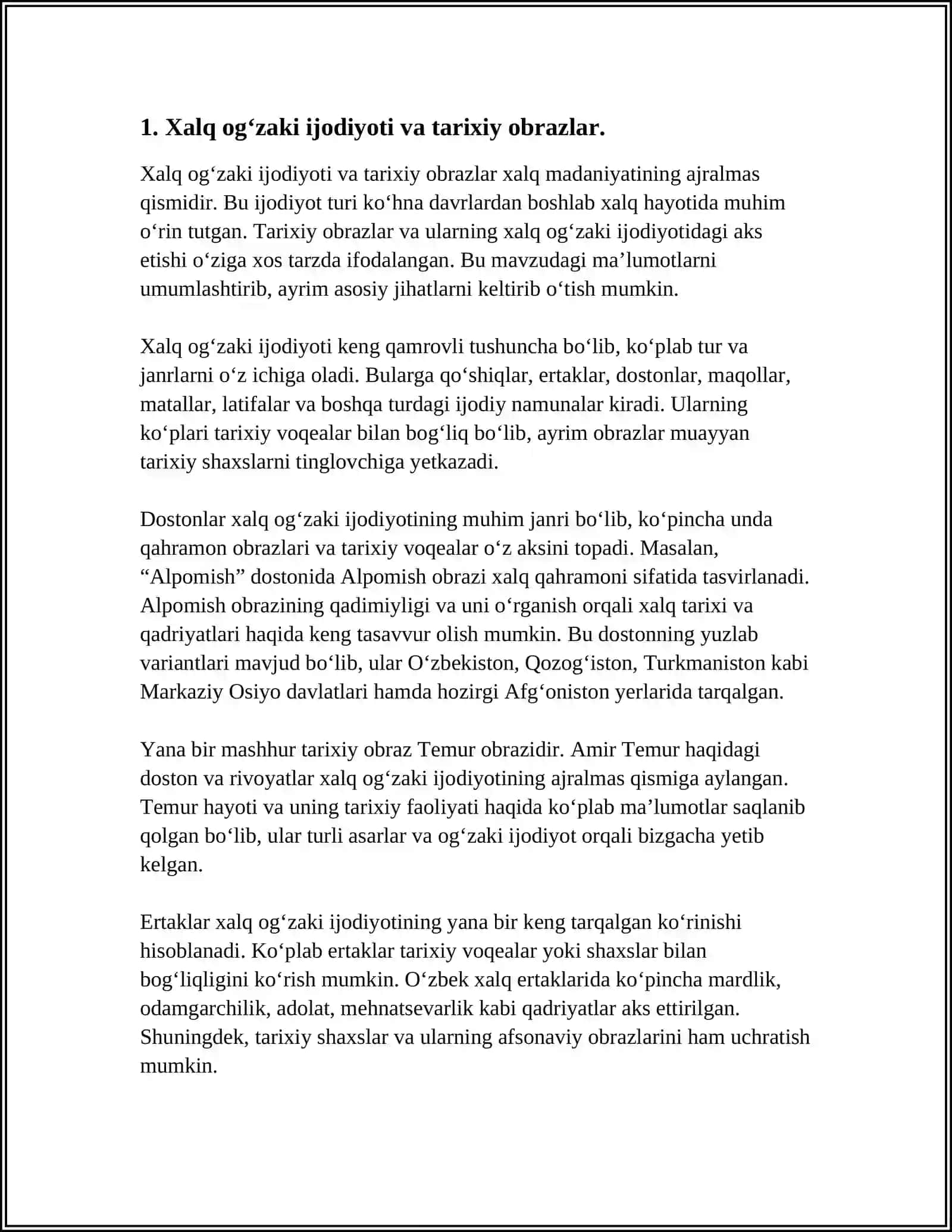 XALQ OG‘ZAKI IJODI XALQ QADRIYATLARINING TARKIBIY QISMI SIFATIDA JANGOVAR OT OBRAZINING TARIXIY ASOSLARI VA BADIIY TALQINI 4