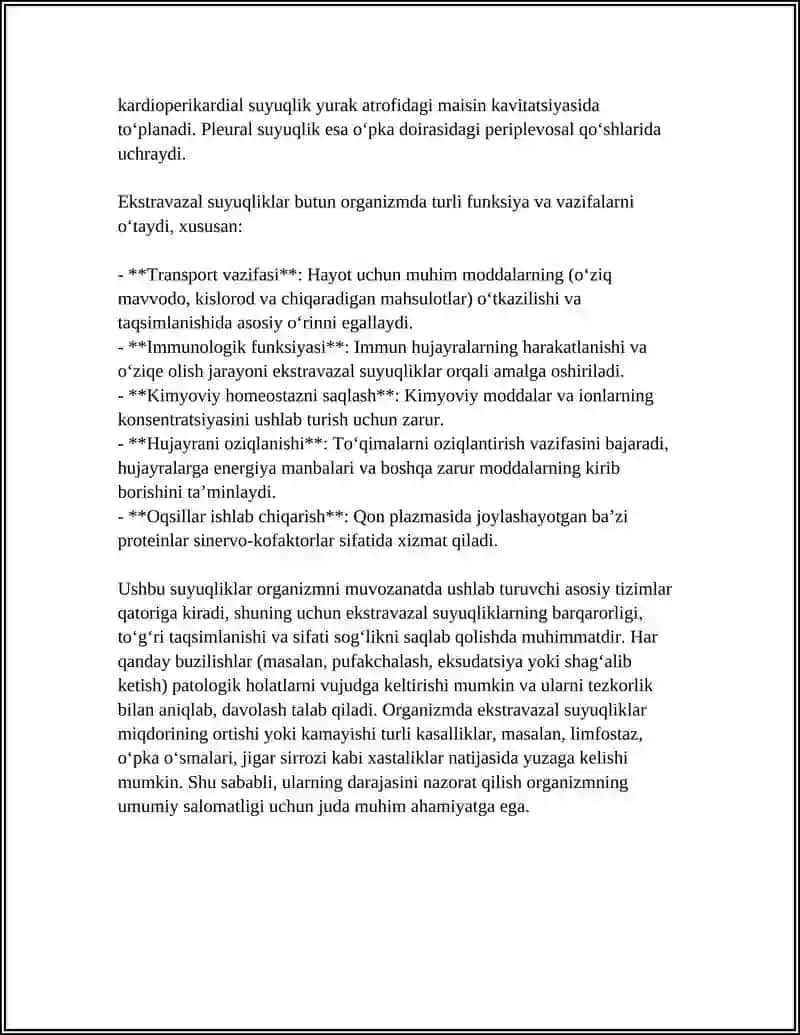 ORGANIZMNING EKSTRAVAZAL SUYUQLIKLARI. QON PIGMENTLARI 4