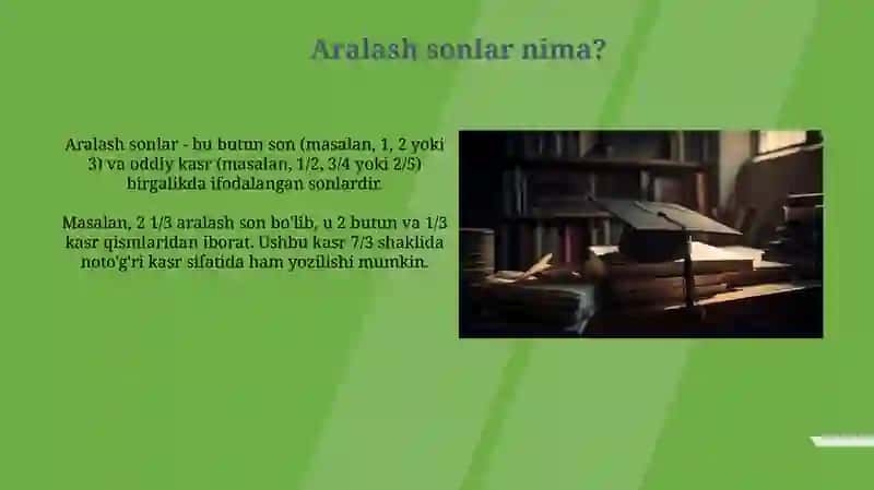 Aralash kasrlarni qo'shish va ayirish 4