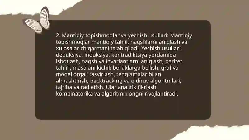 Matematik topishmoqlarni o’rganish 4