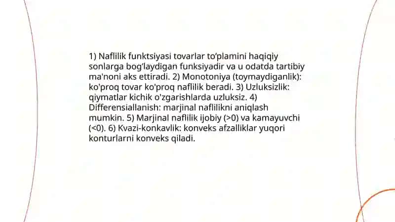 Iste’molchi xulqi nazariyasi: naflilik va uni maksimallashtirish qoidasi 4