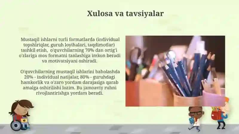 Mustaqil ishlarni tashkil etish 4