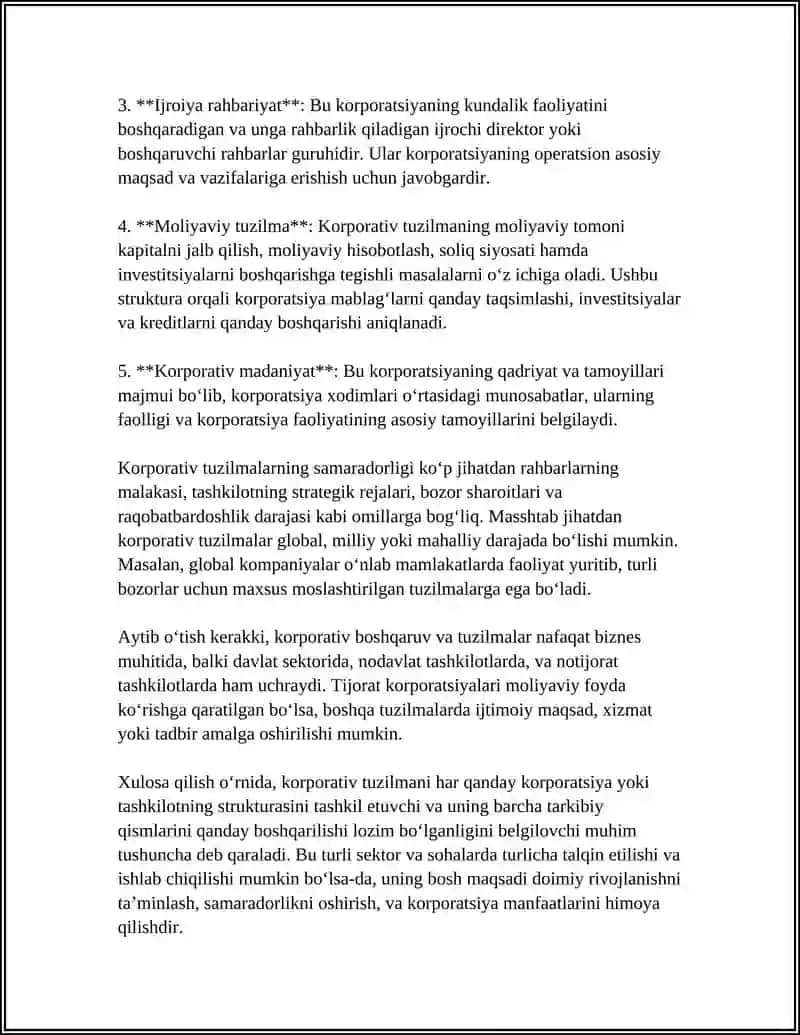 KORPORATIV TUZILMALARI FAOLIYATNI NAZARIY KONSEPSIYASI 4