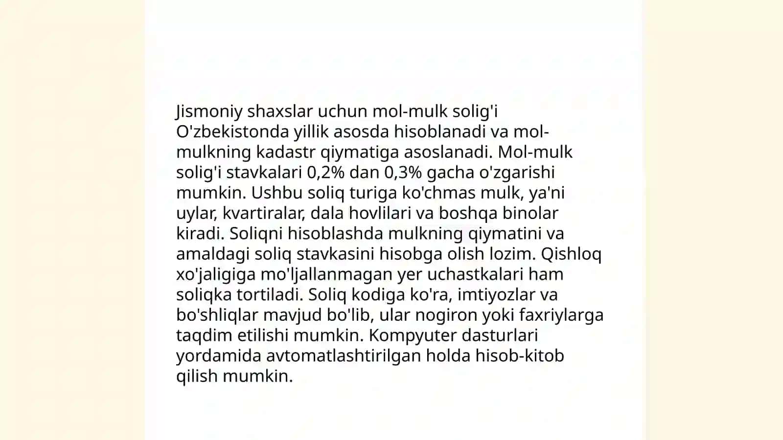 Jismoniy shaxslarning mol-mulk soligini imtiyozlari va hisoblab chiqarish tartibi 4
