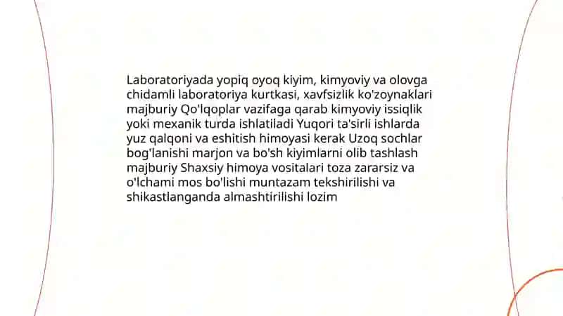 Fizika laboratoriya xonasiga texnika xavfsizligi qoidalari 4
