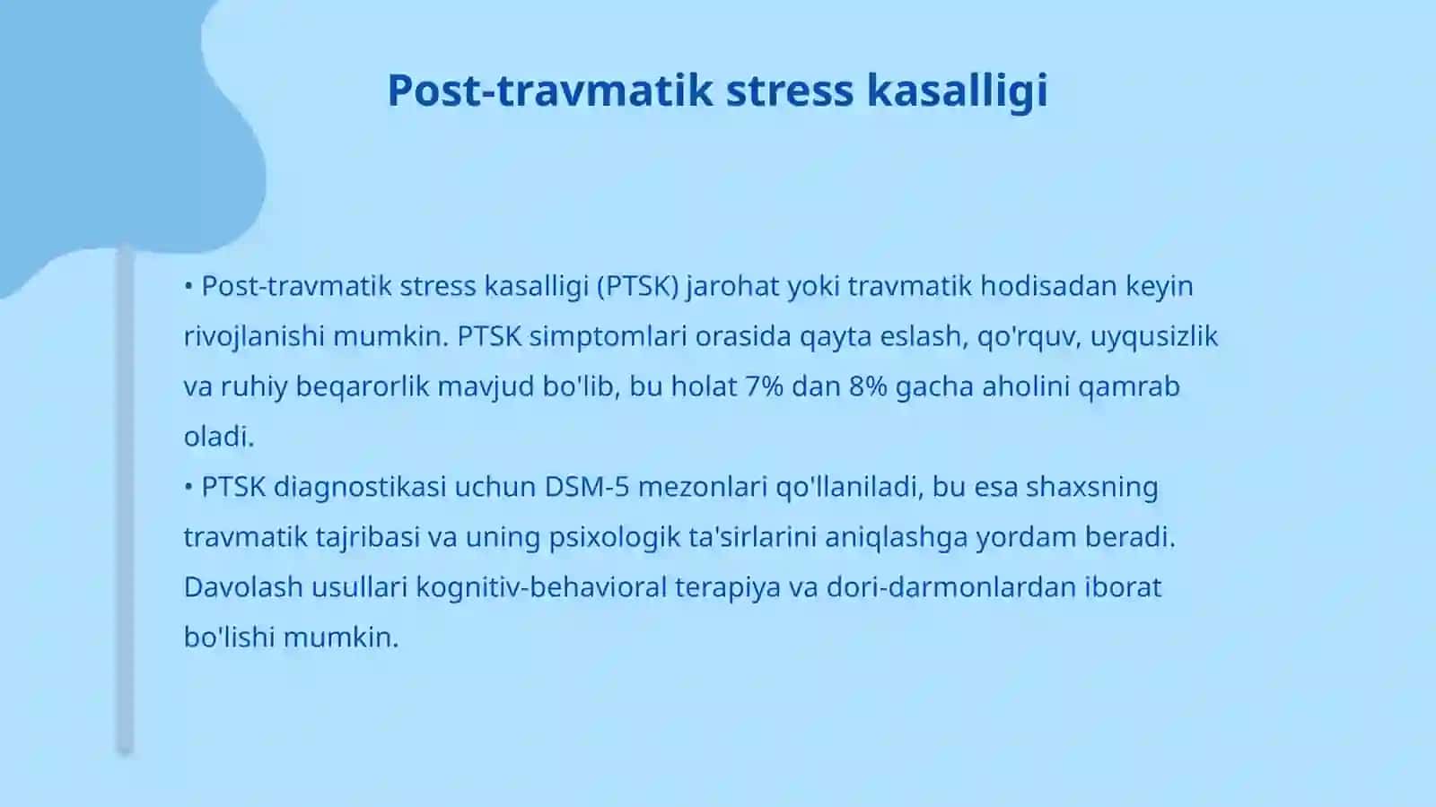 Jarohatlardan keyingi psixalagik kasaliklar 4
