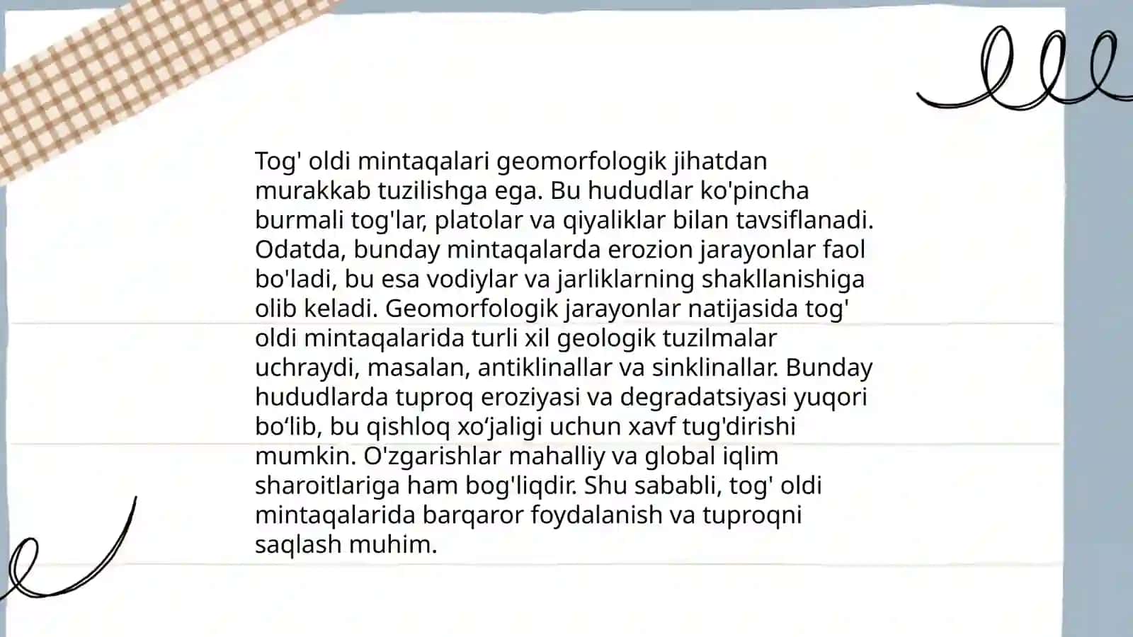 Ozbekistonning tog va tog oldi mintaqasi tuproqlari geografiyasi va uni muhofaza qiliah 4