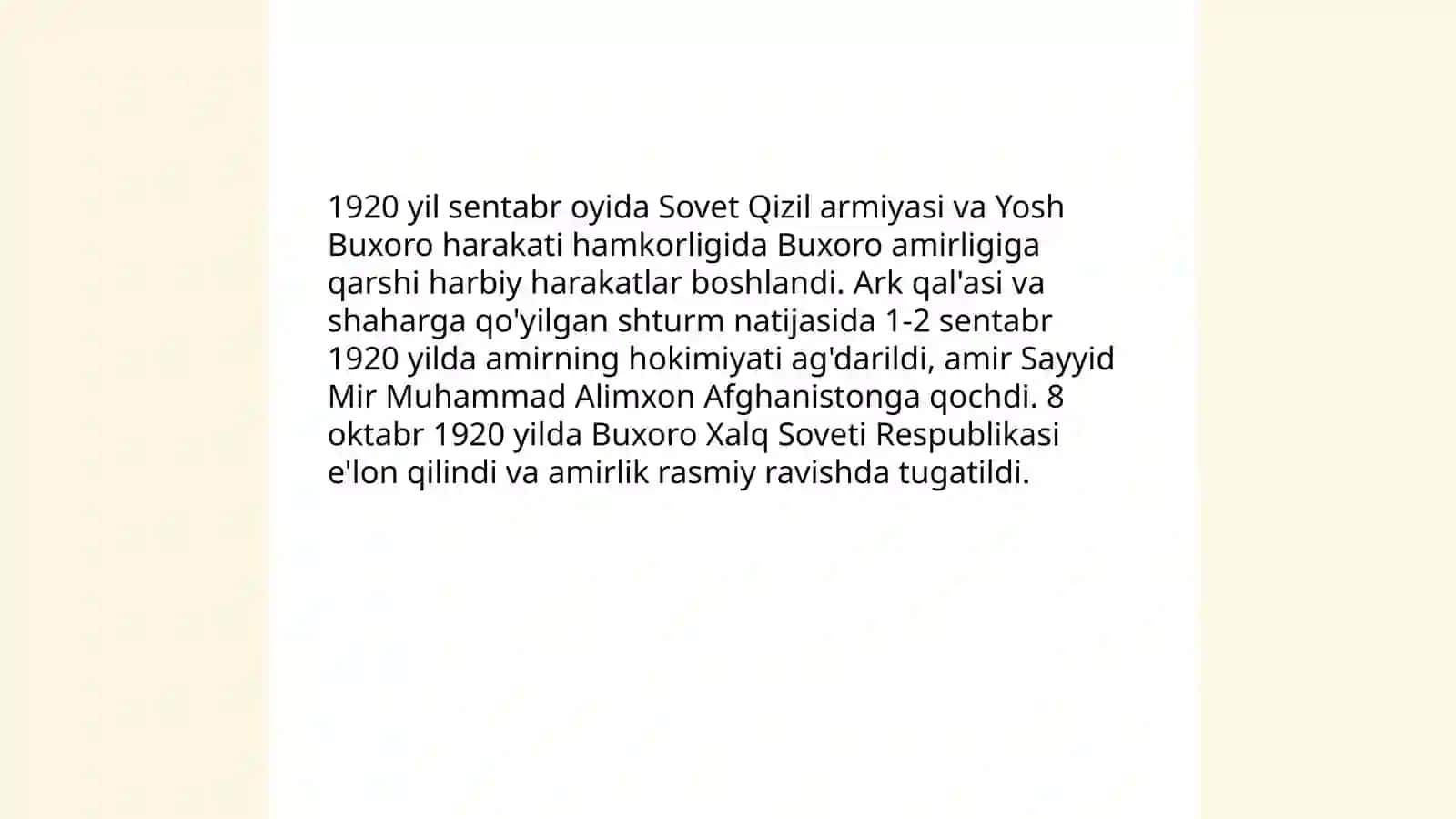 Xiva xonligi va Buxoro amirligini tugatilish 4