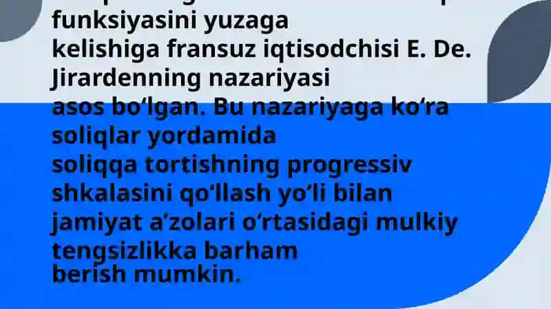 Soliqlarning funksiyalari va ularni takomilashtirish yo'llari 4