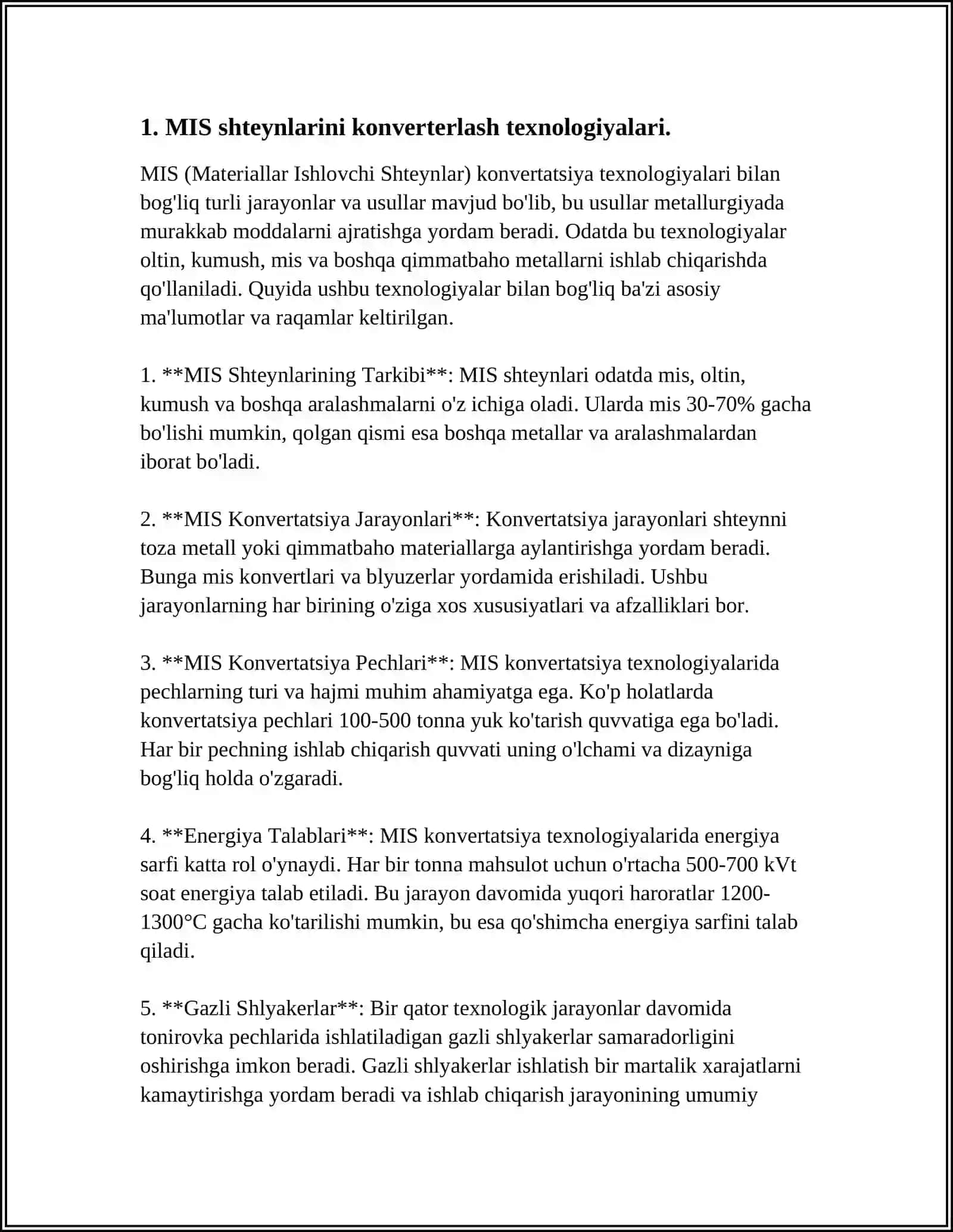 MIS Shteynlarini Konverterlash Texnologiyalari 4