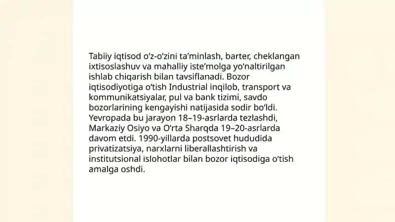 Bozor munosabatlarning rivojlanishi hamda tarixiy tahlil 4