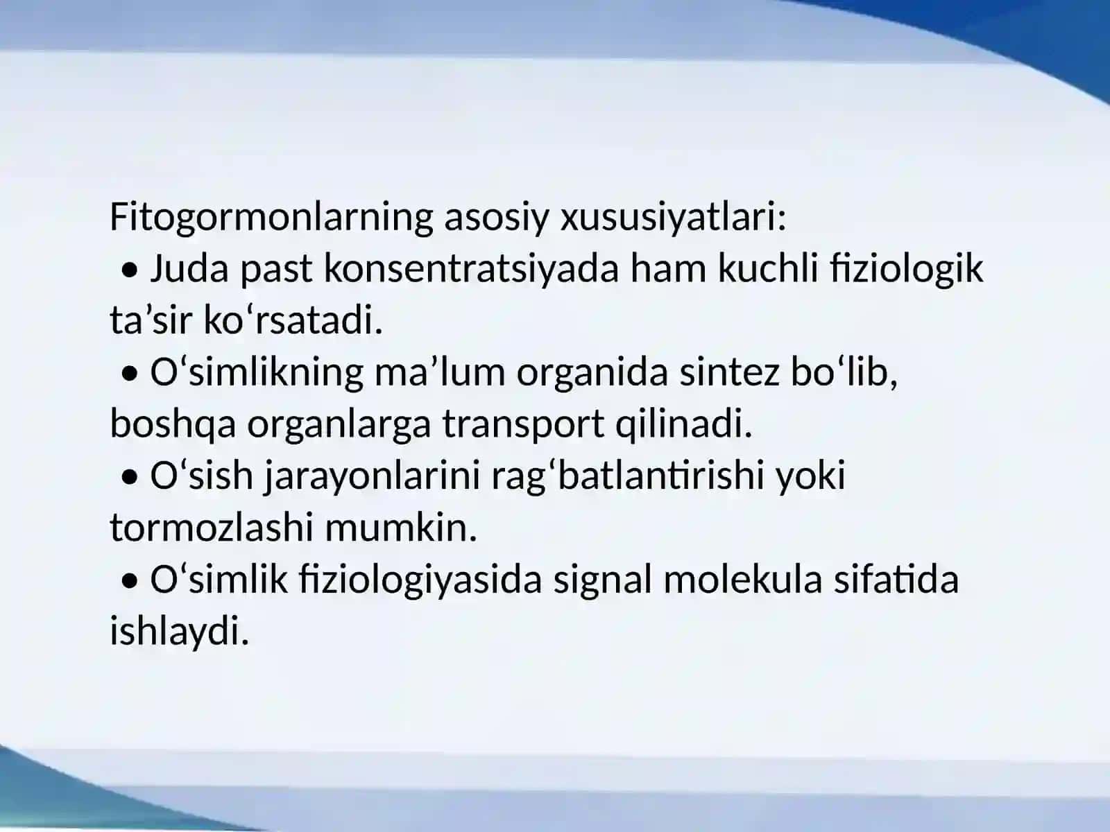 O'simliklarda fitogormonlar ta'siri va ularni nazorat qilish usullari 4