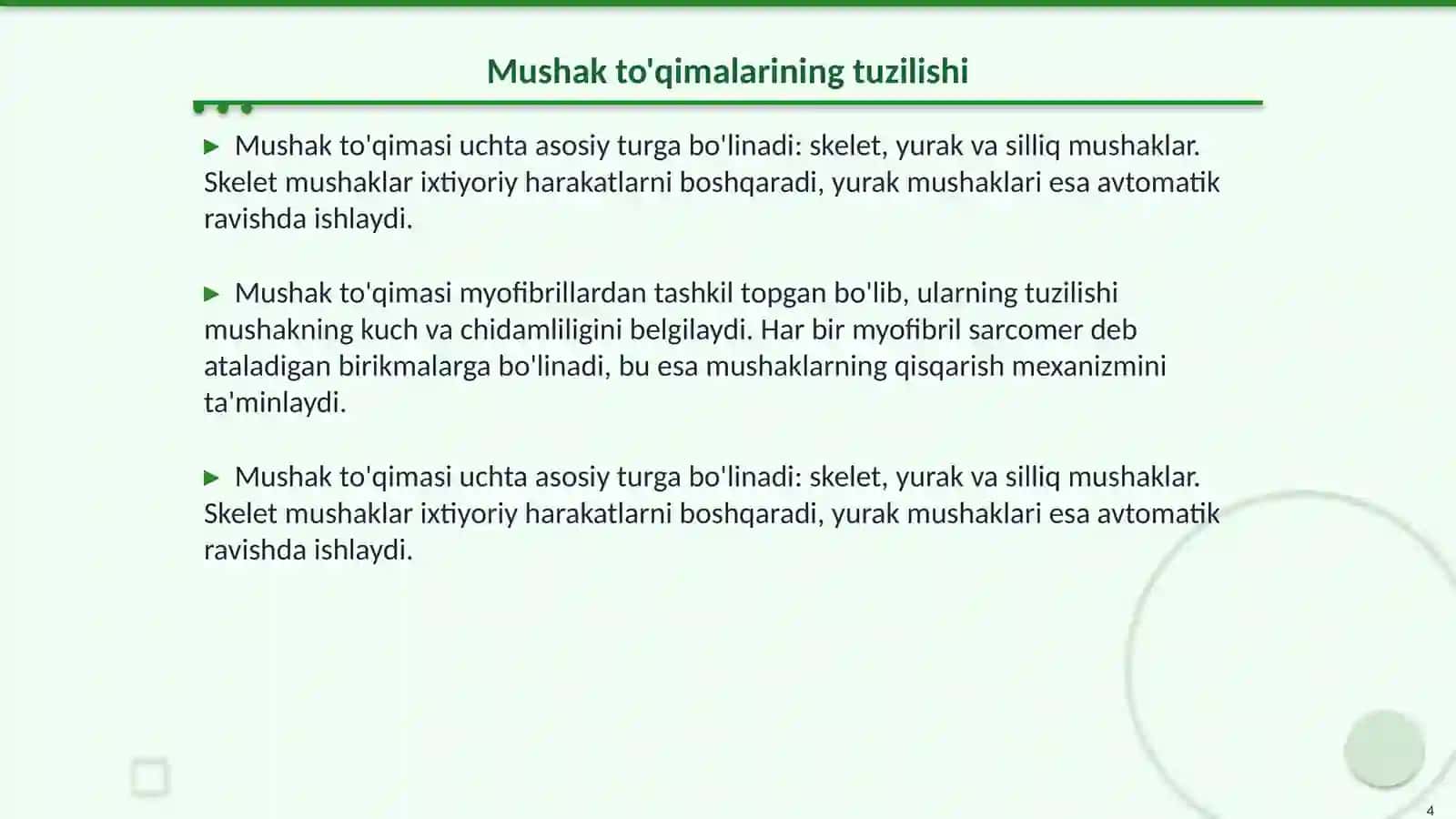 Miologiya mushaklar haqida umumiy maʼlumot 4