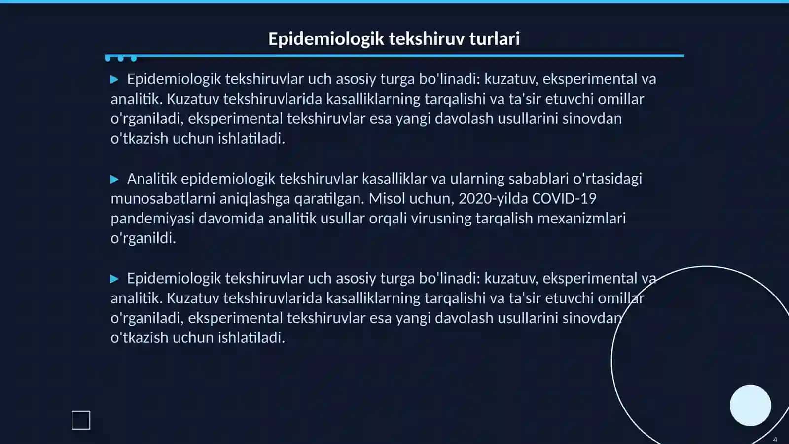 Epidemiologik tekshiruv turlari va usullari 4