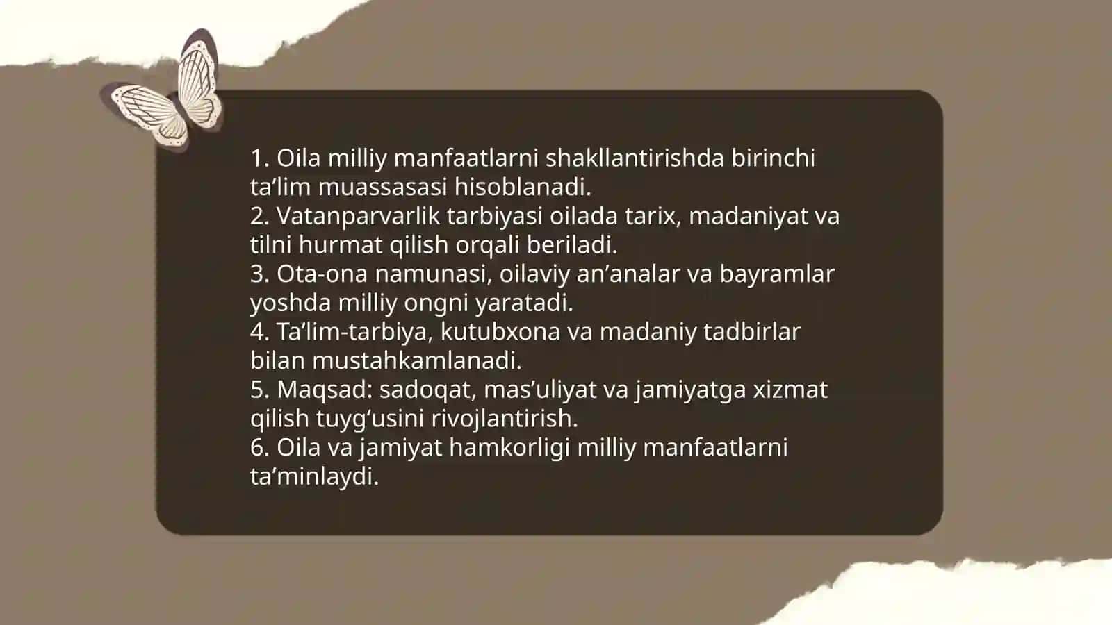 Oilaning jamiyat poydevori sifatidagi roli va ahamiyati 4