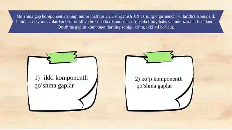 ko'p komponentli qo'shma gaplar. slayd 4