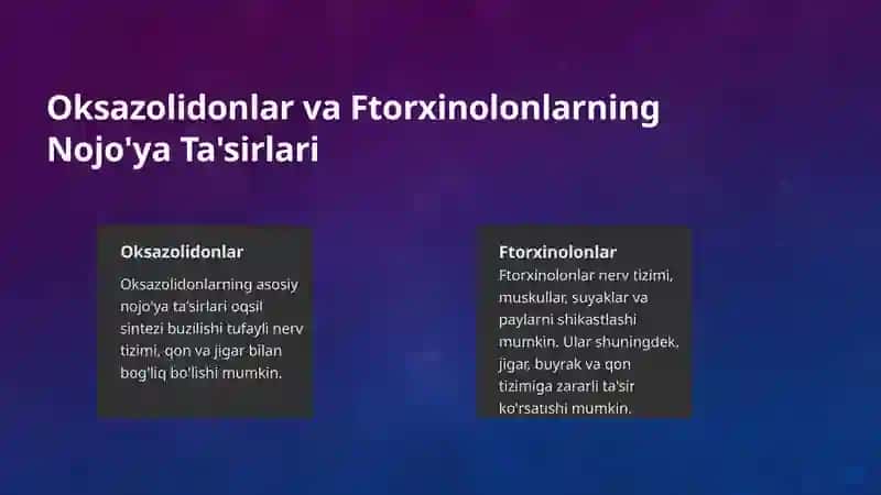 Oksazolidonlar va Ftorxinolonlar 4
