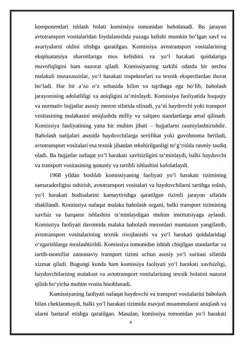 Avtotransport vositalarining yo‘l harakati bo‘yicha malakasi (1968 yildan) 4