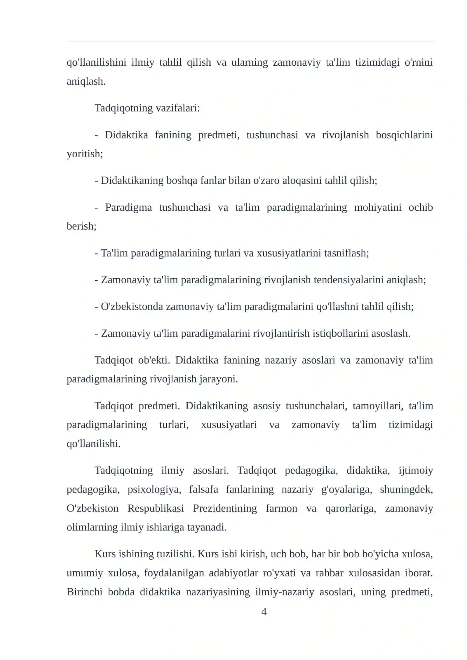Didaktika ta'lim nazariyasi sifatida. Ta'lim paradigmalari 4