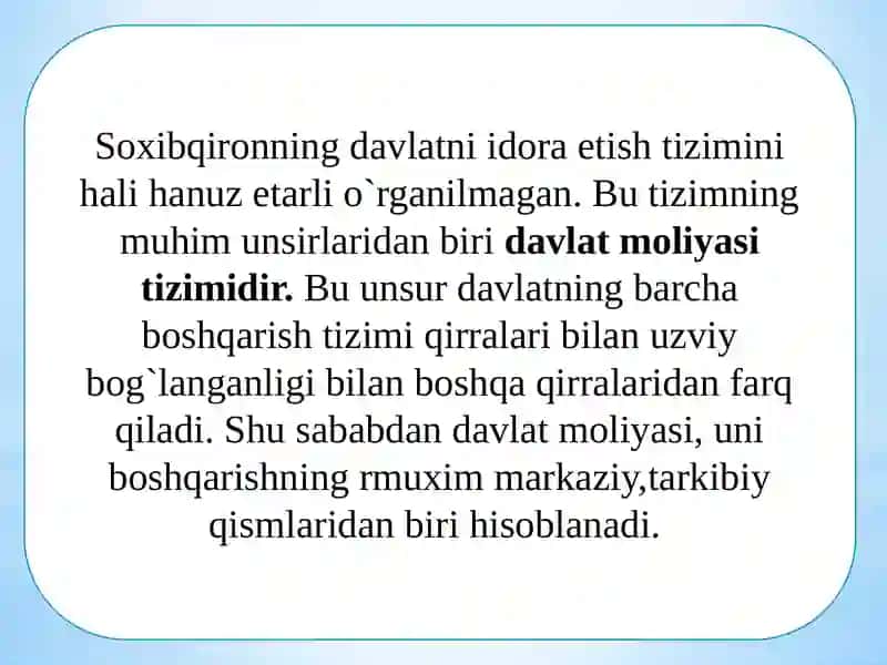 AmirTemur va Temuriylar Davridagi O`zbek Davlatchiligining Moliyasi 4