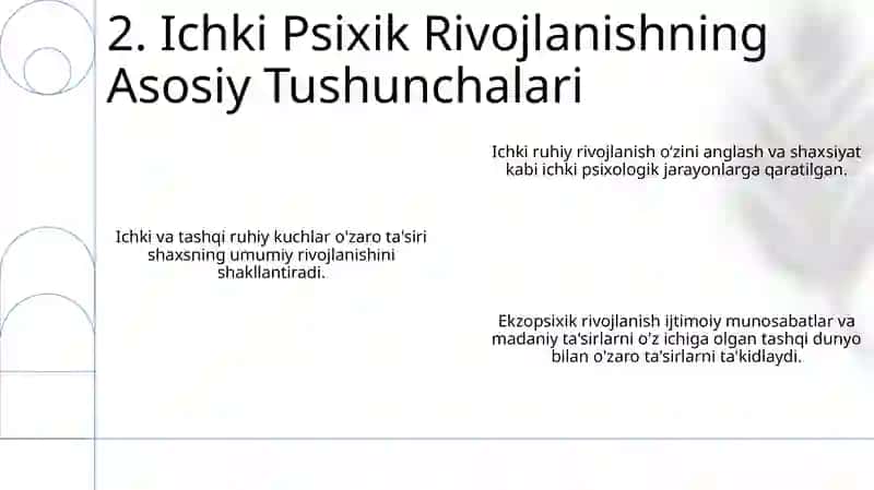 Endopsixika va egzopsixika yoʻnalishlarda rivojlanish nazariyasi 4