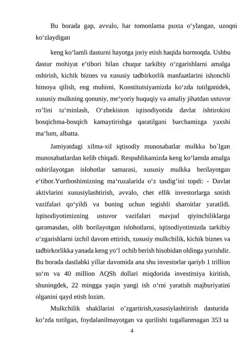 Mulkchilik shakllarini o’zgartirish yo’llari va usullari 4