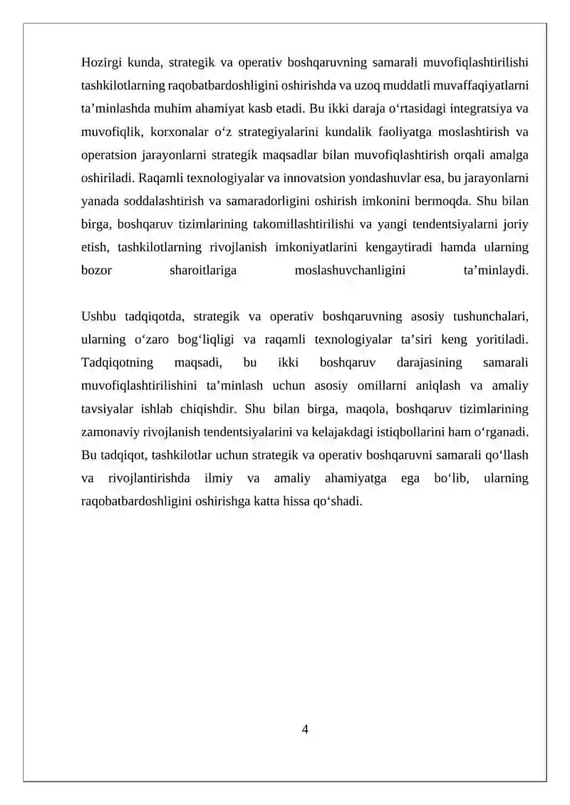 STRATEGIK VA OPERATIV BOSHQARUV 4