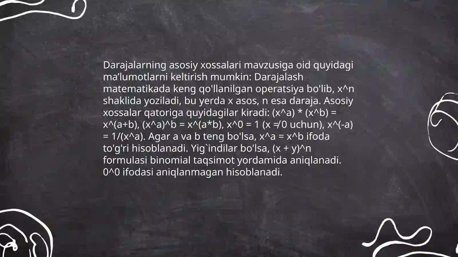 Ratsional ko'rsatkichli darajalar ta'rifi 4