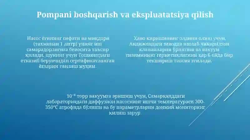 Yuqori vaakumli purkalovchi diffuzion nasosini oʻrganish 4