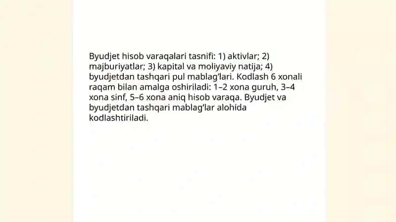 Byudjet tashkilotlari hisob varaqalari 4