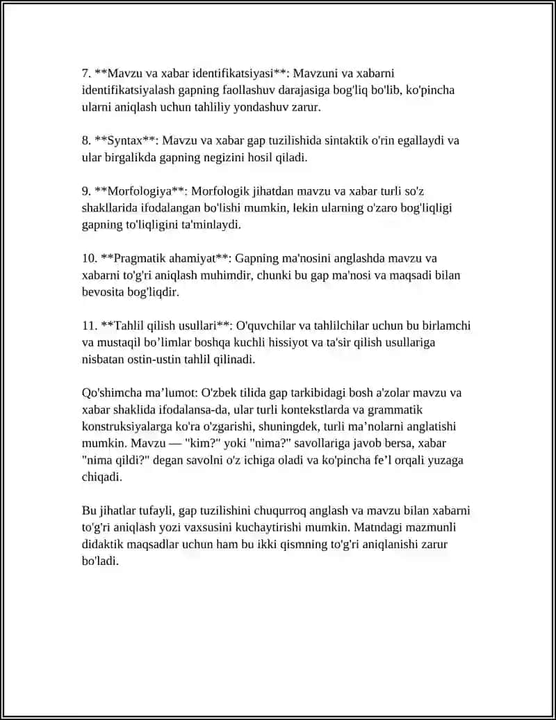 MATNDAGI GAPLARNI SINTAKTIK JIHATDAN SHARHLASH. SOʻZ BIRIKMALARINI, GAP QOLIPINO ANIQLASH 4