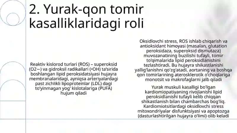 Lipidlarni peroksidlanishi va hujayra shikastlanishi patogenezidagi ahamiyati 4