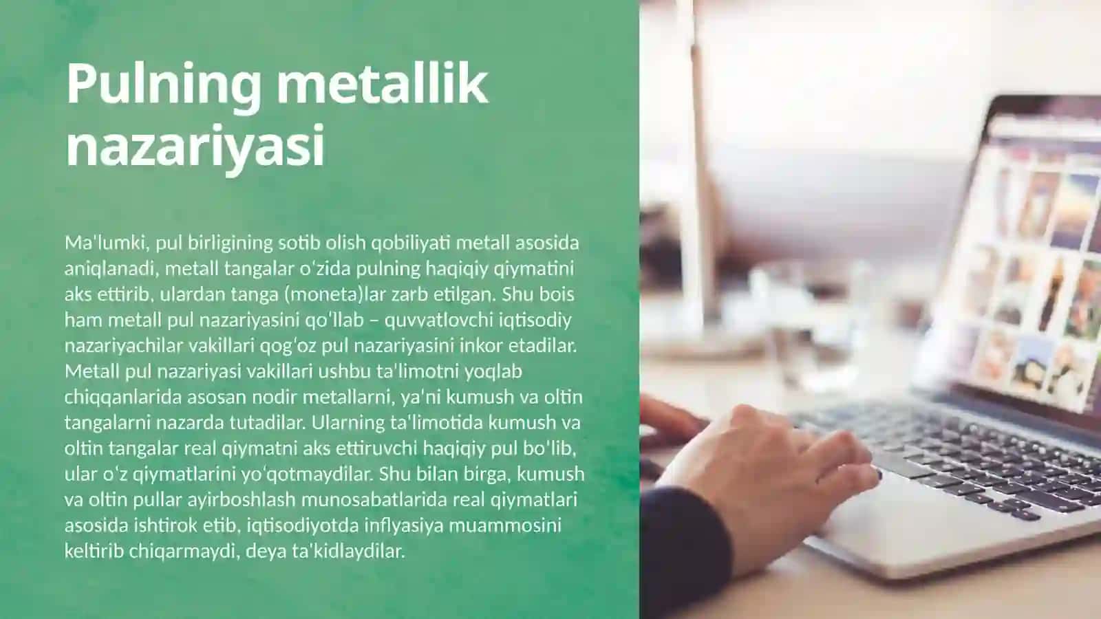 Pul va kredit fani. Pul nazariyalari 4