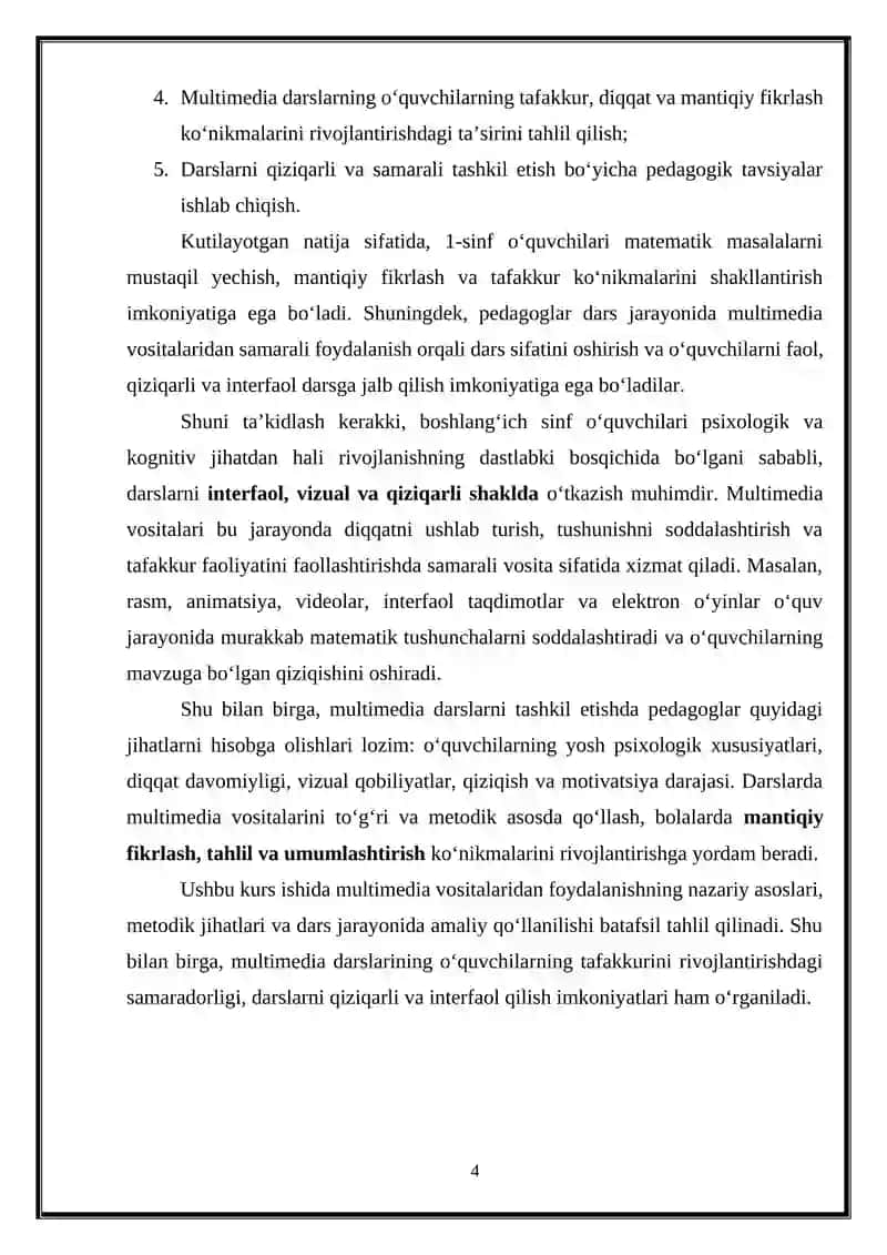 MATEMATIKA O‘QITISH METODIKASI 4