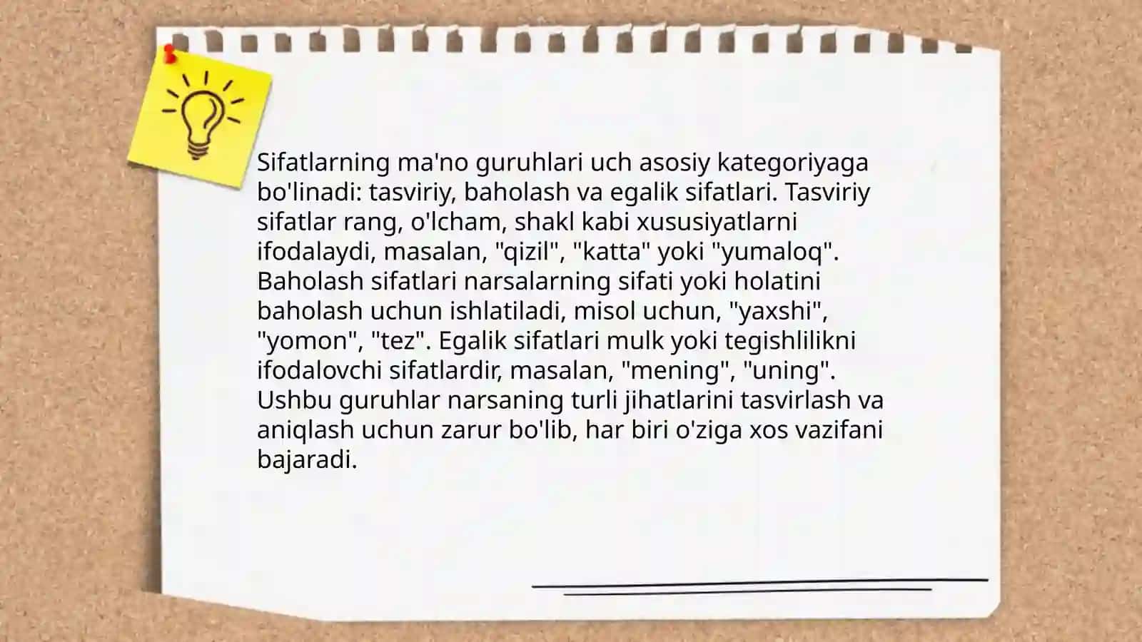 Sifat turkumini oʻrganishda leksik -semantik mashqlar 4