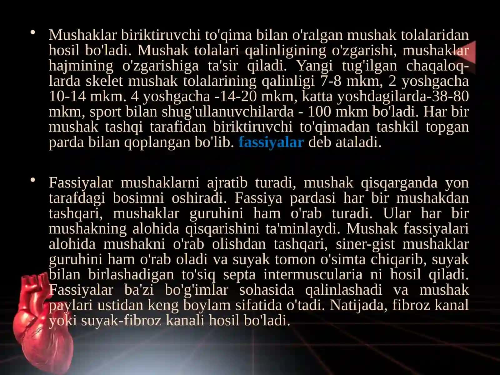 Mushaklar tizimi. Mushaklar fiziologiyasi 4