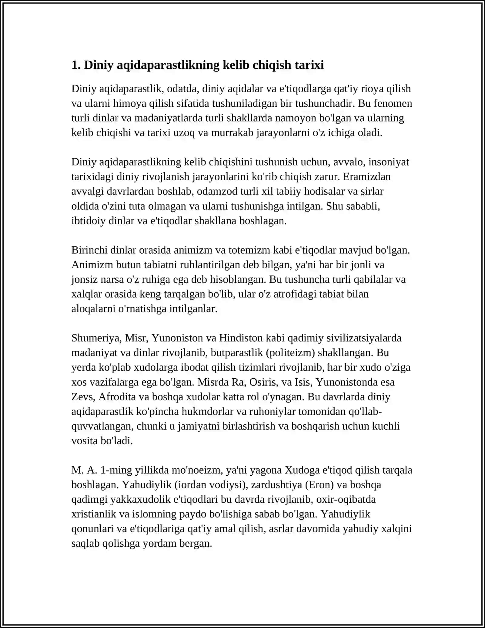 DINIY AQIDAPARASTLIK (FANATIZM), EKSTREMIZM PAYDO BOLISHINING IJTIMOIY-TARIXIY ZAMINLARINI AYTIB BERING? 4