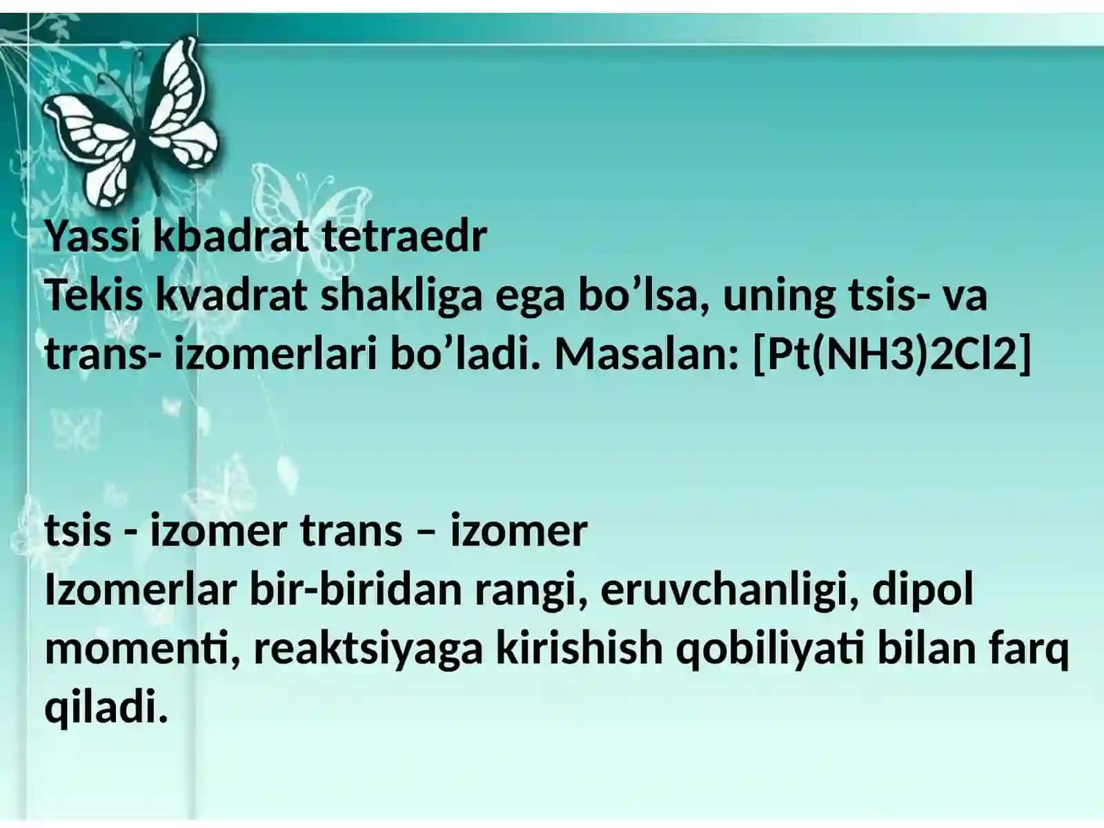 Kimyo fanidan mustaqil ish 4