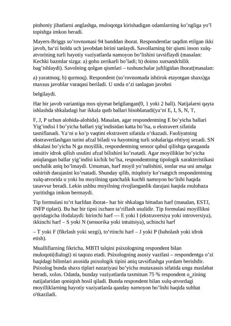 8-Amaliy mashg’uloti: Mayers-Briggs tipologik so'rovnomasi 4