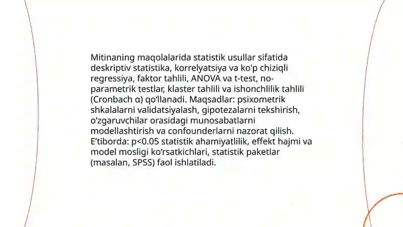 Psixologiyada matematik metodlarni qo‘llash 4