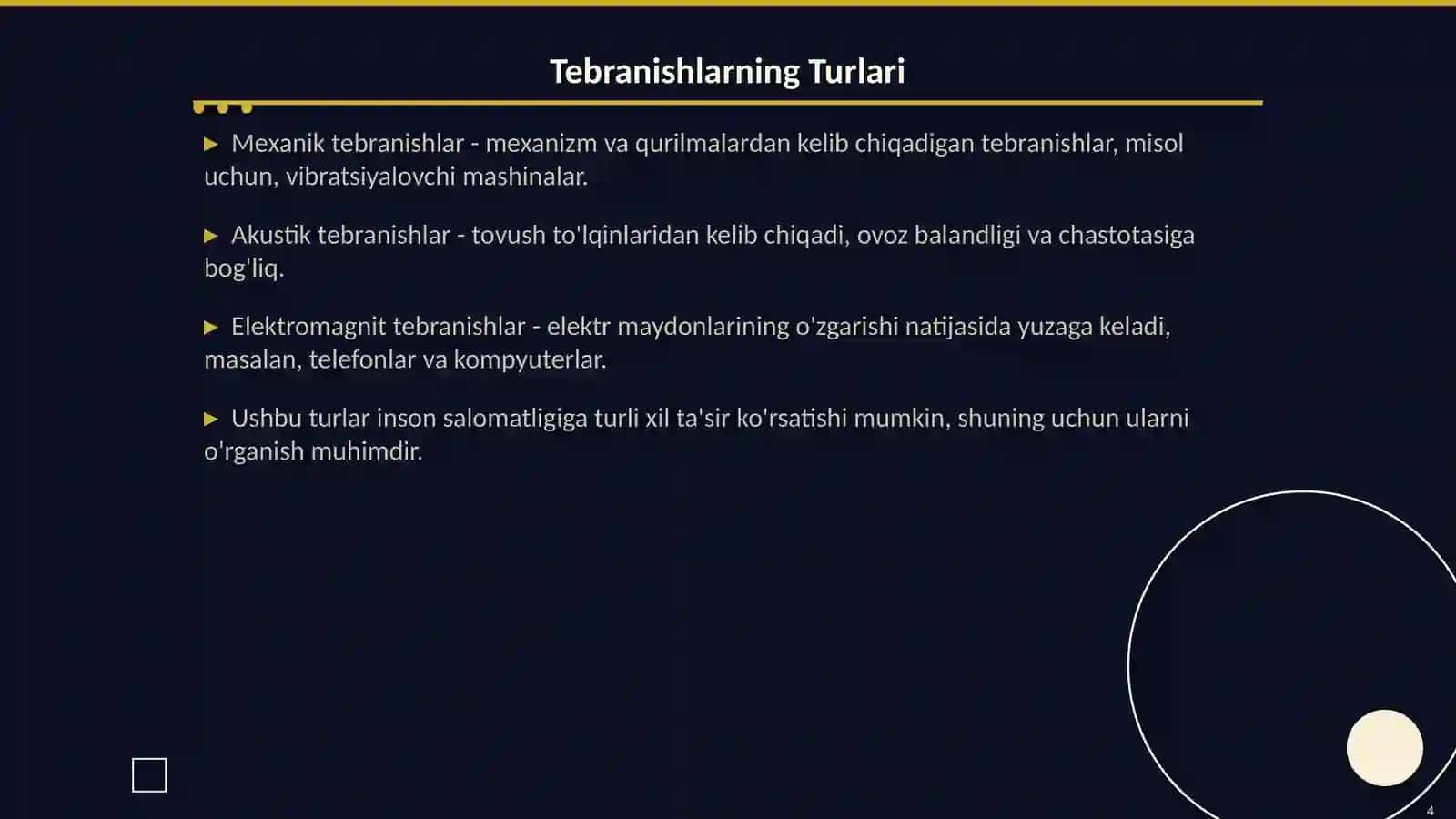 Tebranishlar: Insonga Ta'siri va Kamaytirish Yo'llari 4