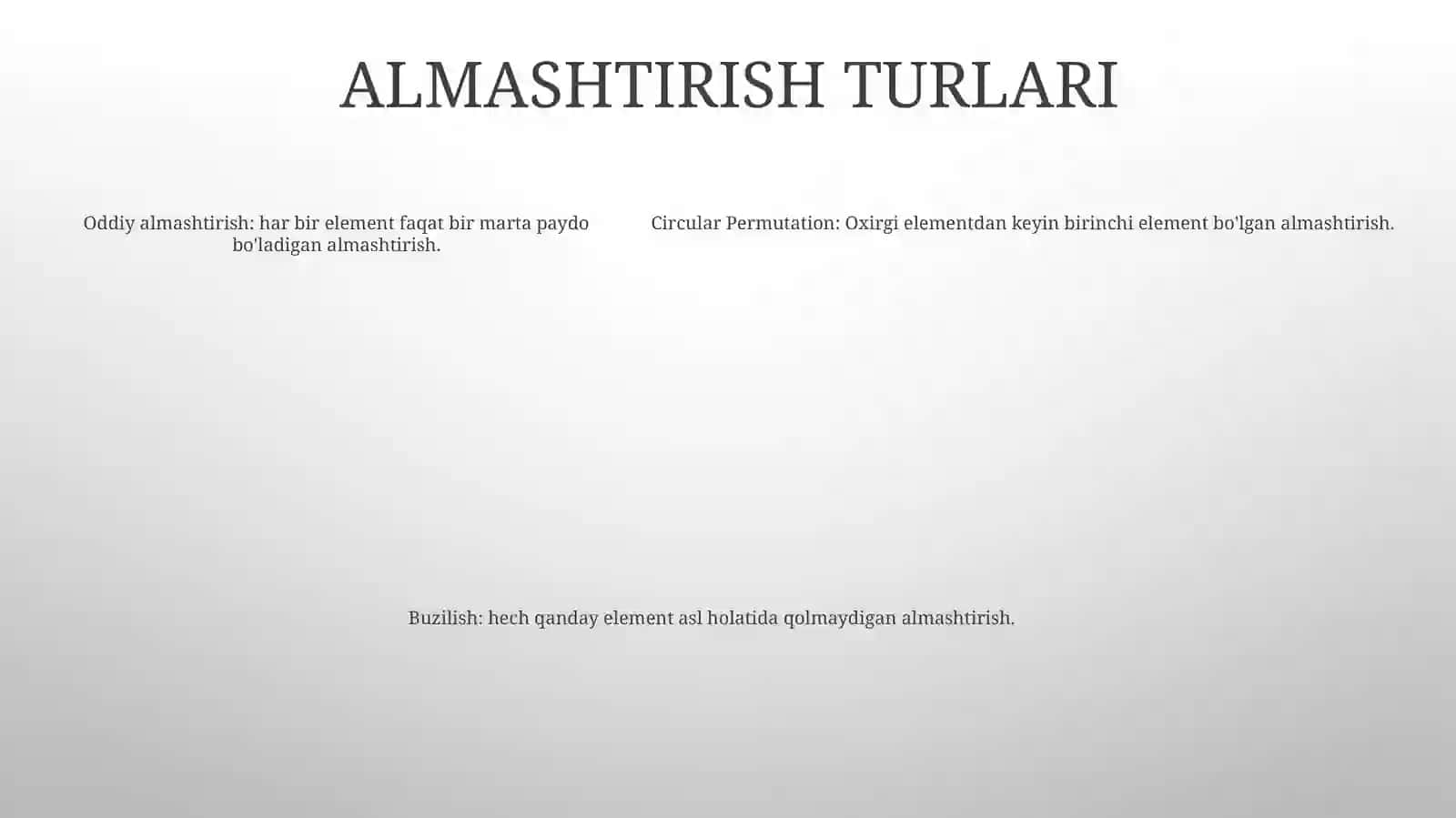 Erkin Kanonik Almashtirishlar 4