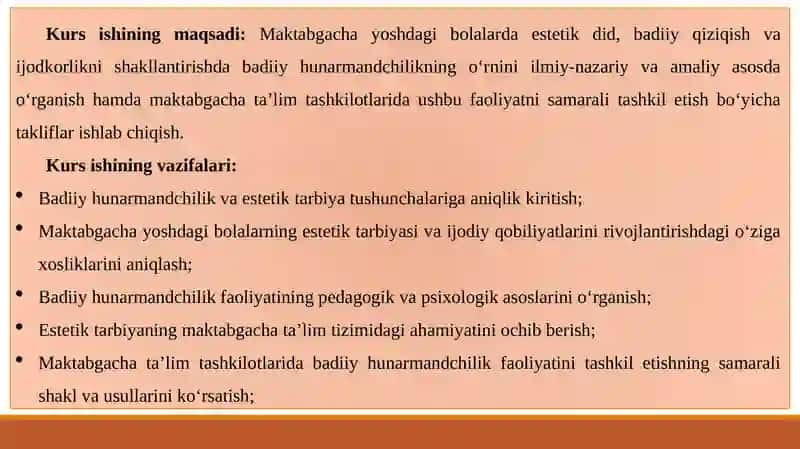 MAKTABGACHA YOSHDAGI BOLALARNI BADIIY HUNARMANDCHILIK ORQALI ESTETIK TARBIYALASH 4