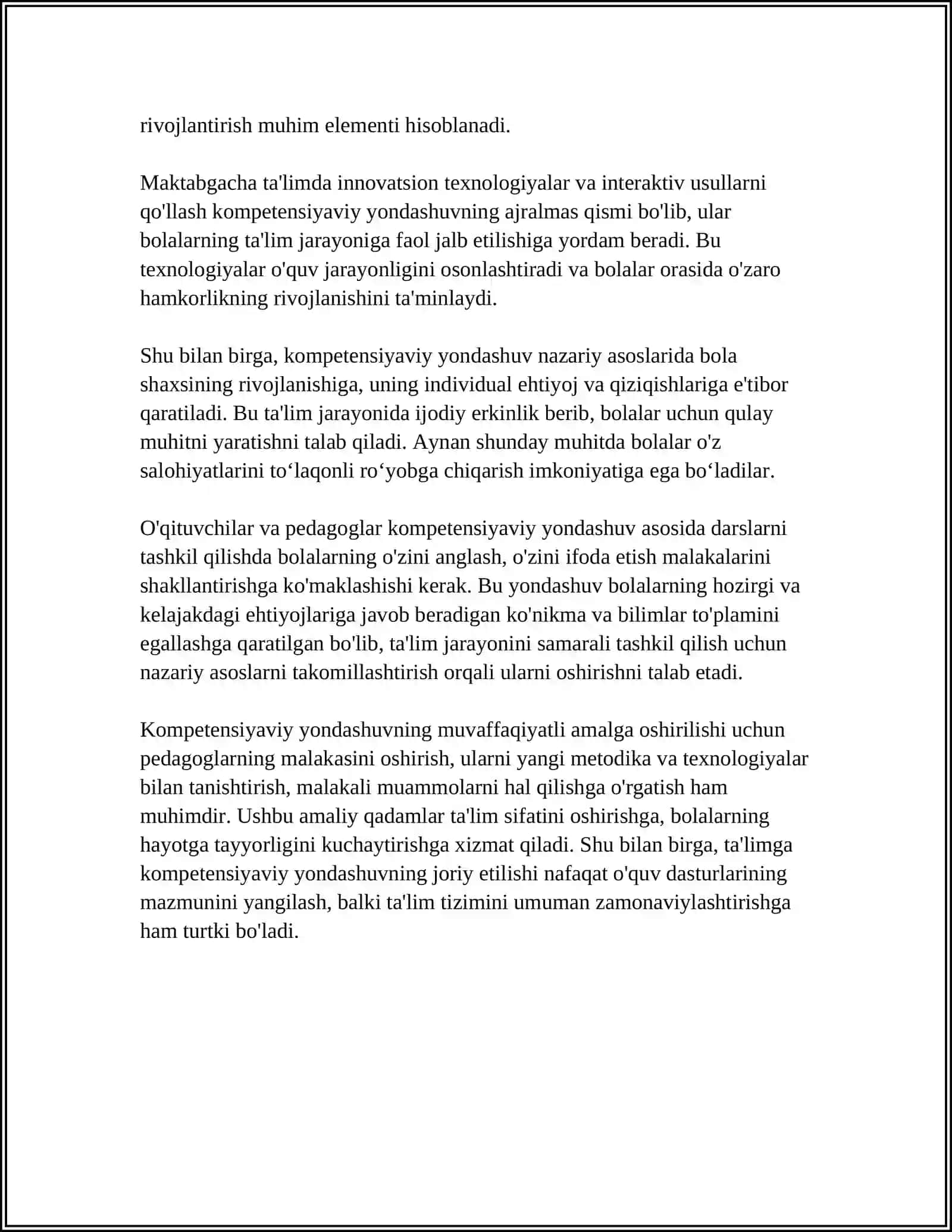 MAKTABGACHA YOSHDAGI BOLALARGA TA‘LIM BERISHDA KOMPETENSIYAVIY YONDASHUV 4