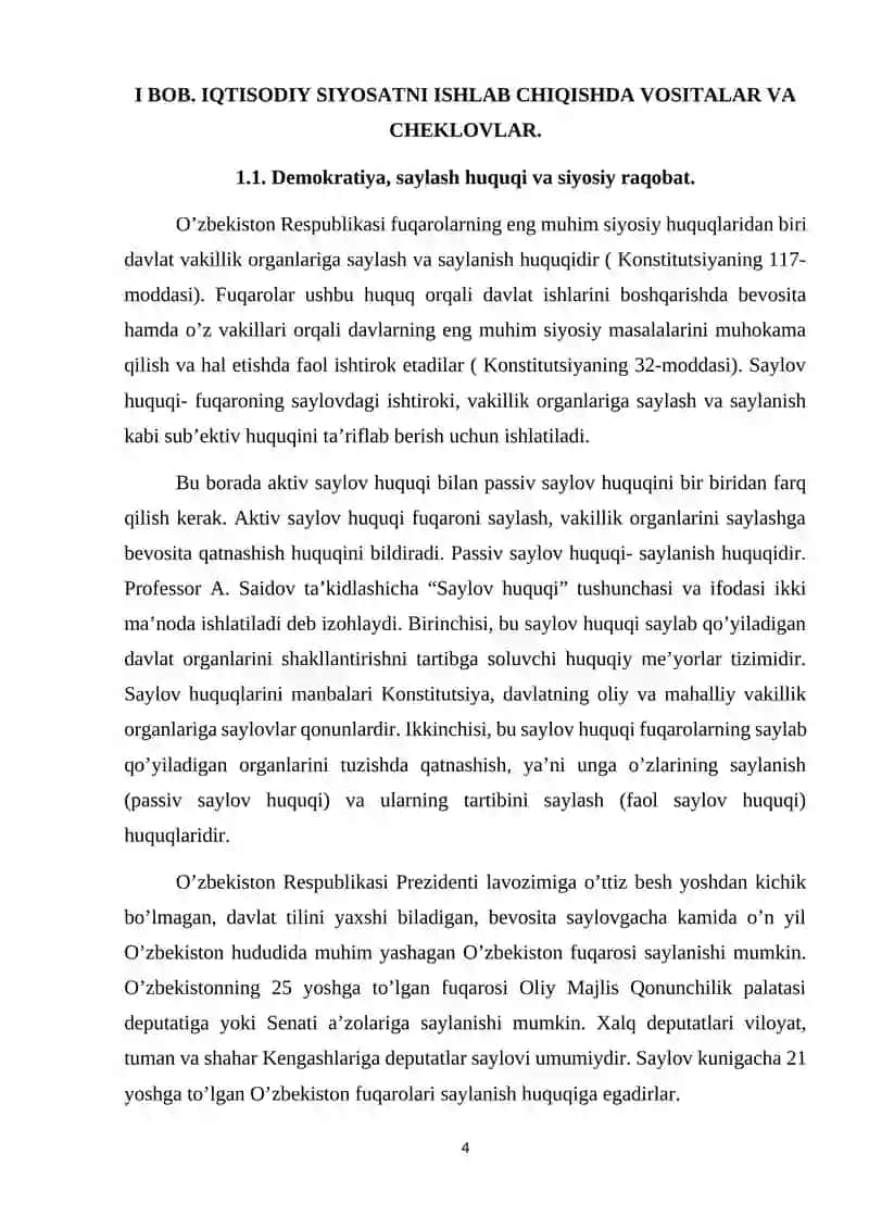 Iqtisodiy siyosatni ishlab chiqish vositalari va usullari 4