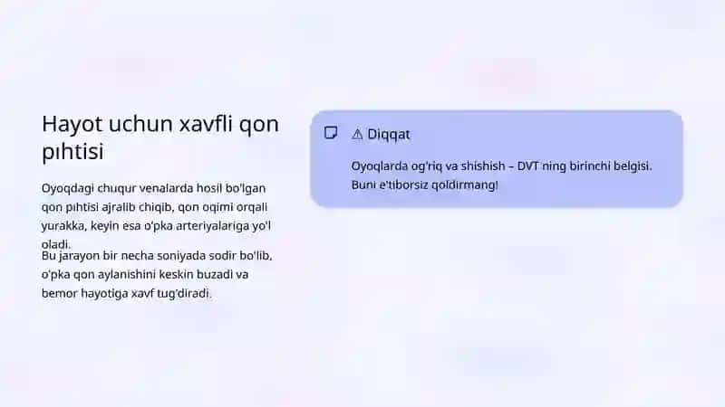 O'pka emboliyasi: klinik belgilari va favqulodda yordam 4