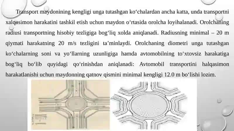 SHAHAR MAYDONLARI VA CHORRAHALAR. BIR XIL SATXDAGI AVTOMOBIL YO‘LLARI KESISHUVLARI. 4