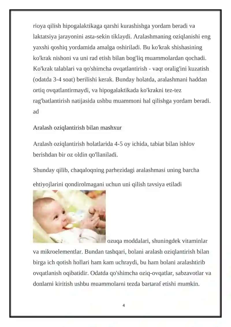 Yangi tug'ilgan chaqaloqlarni oziqlantirish 4